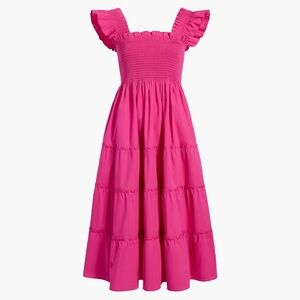 Hill House Home The Ellie Nap Dress Poppy Pink Poplin Size XS